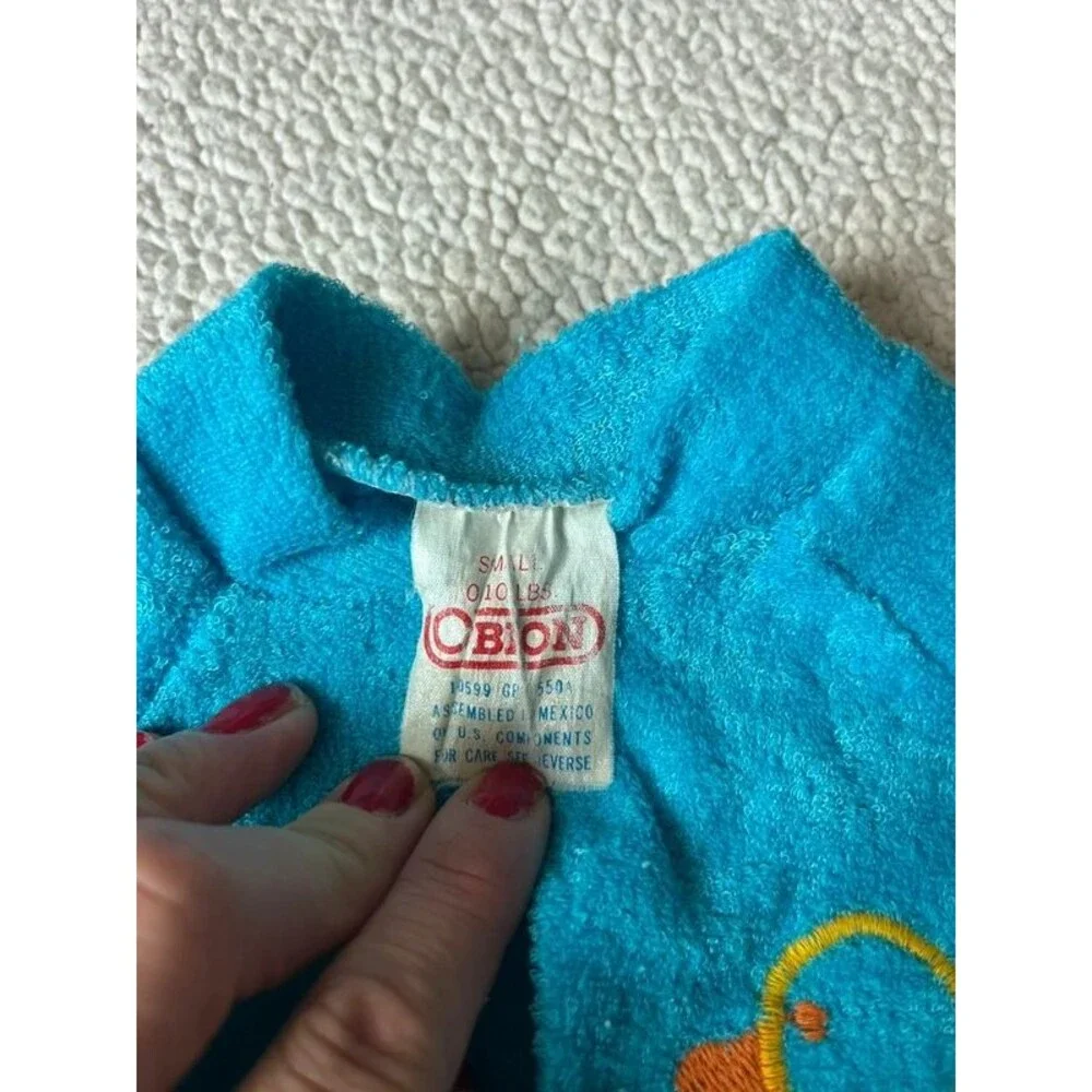 2 1990s Vintage Obion Terry Cloth Onesie Footsie Pajamas